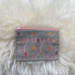 Hand embroidered boho wallet